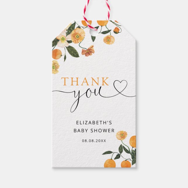 Étiquettes-cadeau Balises cadeaux Little Cutie baby shower Merci (Devant)