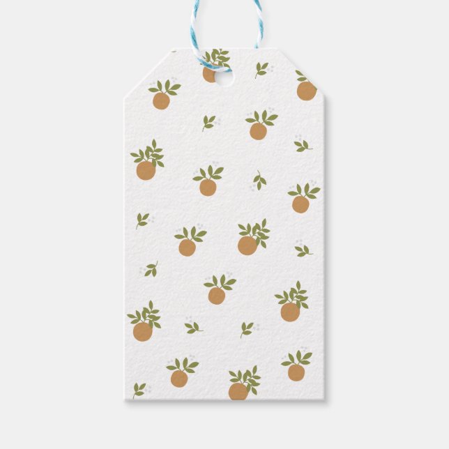 Étiquettes-cadeau Balises Cadeaux Little Cutie Orange Favor/Merci (Devant)