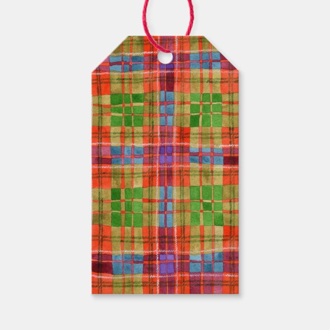 Étiquettes-cadeau Balises cadeaux MAC RAE TARTAN (Devant)