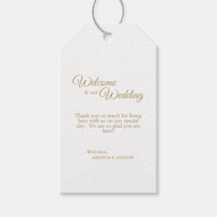 Étiquettes-cadeau Balises cadeaux Mariage de calligraphie or simple