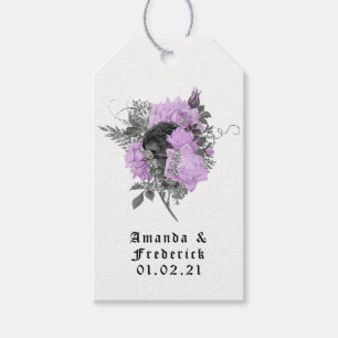 Étiquettes-cadeau Balises cadeaux Mariage gothique noir, violet et a