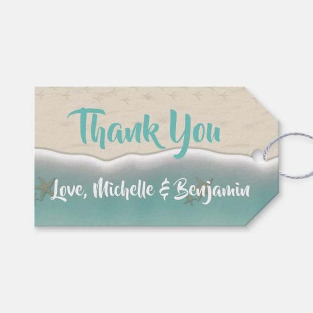 Étiquettes-cadeau Balises cadeaux Mariage Merci personnalisé (Devant (Horizontal))