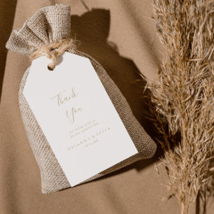 Étiquettes-cadeau Balises cadeaux Mariage minimaliste Gold