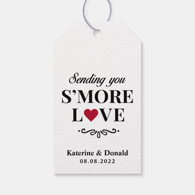 Étiquettes-cadeau Balises cadeaux Mariage Rustic S’more Love (Dos)