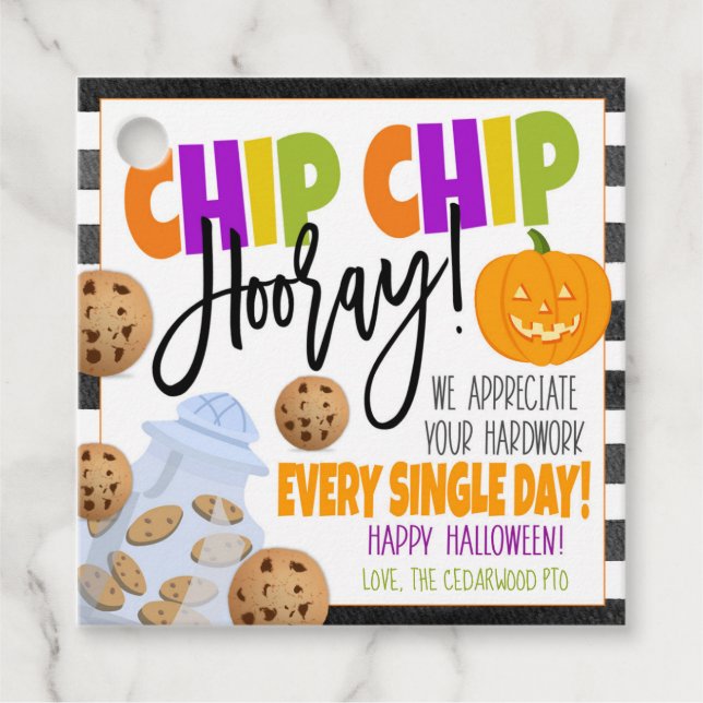 Étiquettes Cadeau Balises cadeaux Merci de Cookie Halloween (Devant)