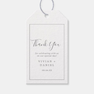 Étiquettes-cadeau Balises Cadeaux minimalistes Merci Argent Favorise
