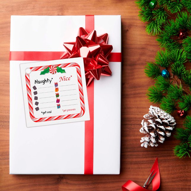 Étiquettes Cadeau Balises Cadeaux Naughty ou Nice (Naughty and Nice Favor Tags
Customize with your own text. )