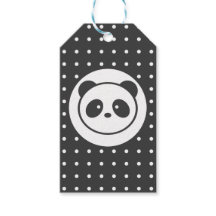 Balises cadeaux panda pointillés