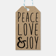 Balises Cadeaux Peace, Love & Joy - Ajouter Votre