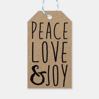 Étiquettes-cadeau Balises Cadeaux Peace, Love & Joy - Ajouter Votre