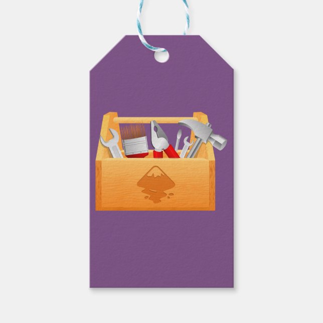 Étiquettes-cadeau Balises Cadeaux Personnalisées Boîte à Outils (Devant)