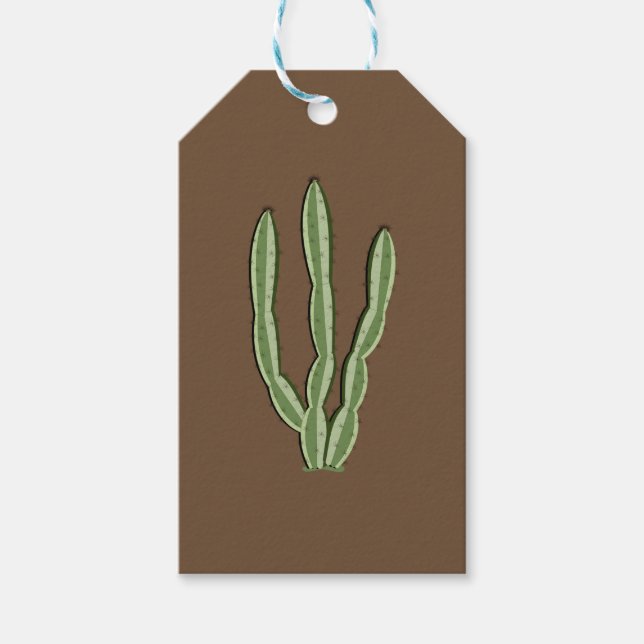Étiquettes-cadeau Balises Cadeaux Personnalisées Cactus (Devant)