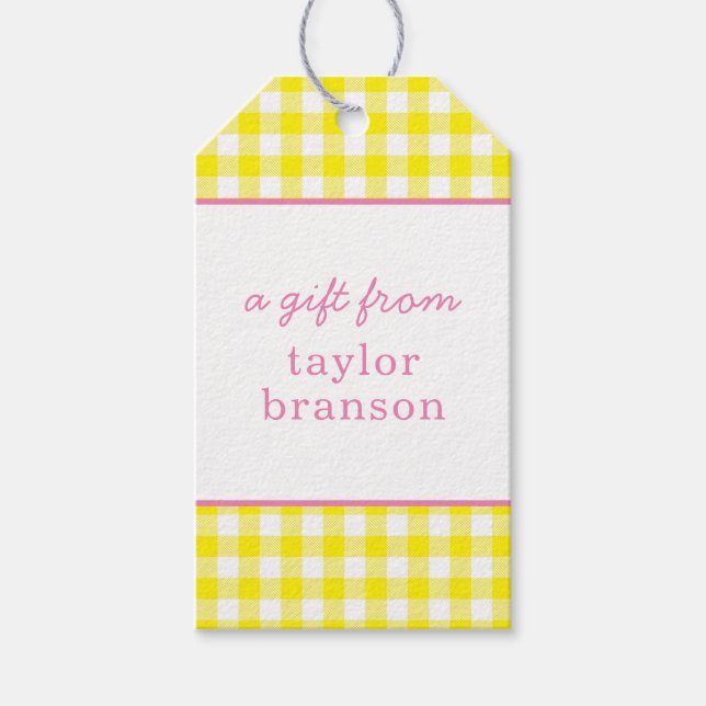 Étiquettes-cadeau Balises cadeaux personnalisées de Buffalo Plaid (Devant)