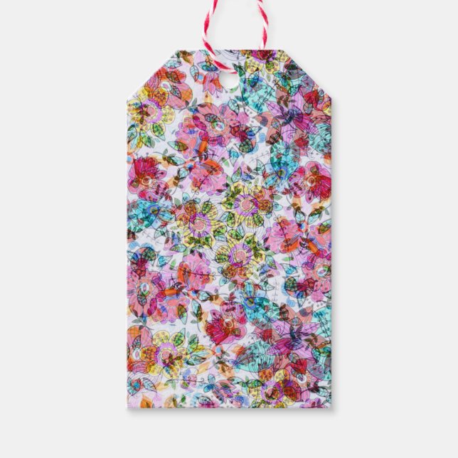 Étiquettes-cadeau Balises Cadeaux Personnalisées FLEURS D'ENVELOPPEM (Devant)