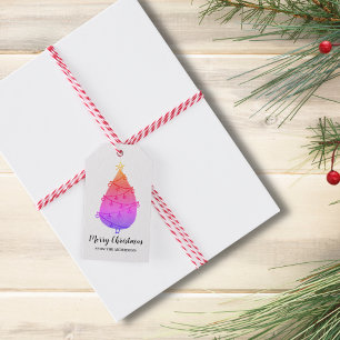 Étiquettes-cadeau Balises cadeaux personnalisés Pink Purple Christma
