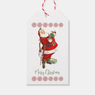Étiquettes-cadeau Balises Cadeaux personnalisés vintage Santa Claus
