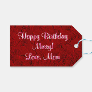Étiquettes-cadeau Balises Cadeaux Petunias Red-Zazzle sculpté
