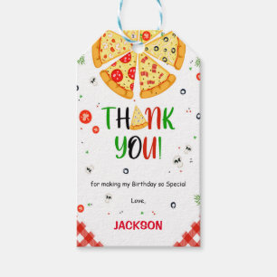 Étiquettes-cadeau Balises cadeaux Pizza Rouge & Orange