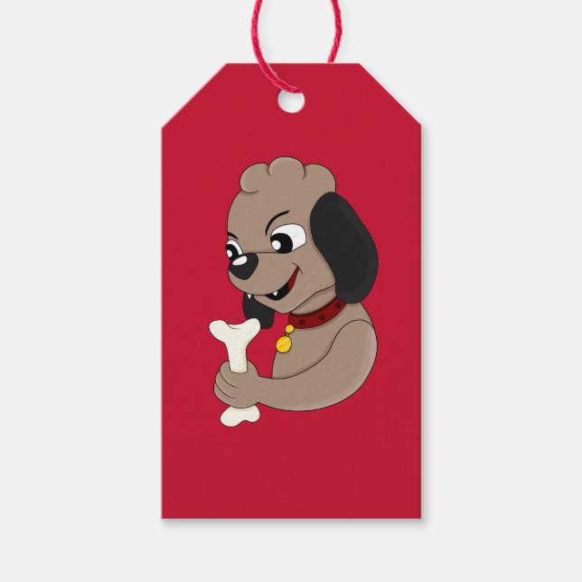 Étiquettes-cadeau Balises cadeaux pour chiot (Devant)