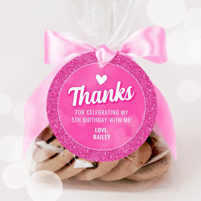 Étiquettes Cadeau Balises cadeaux pour l'anniversaire de poupée rose (Pink Doll Birthday Gift Tag)