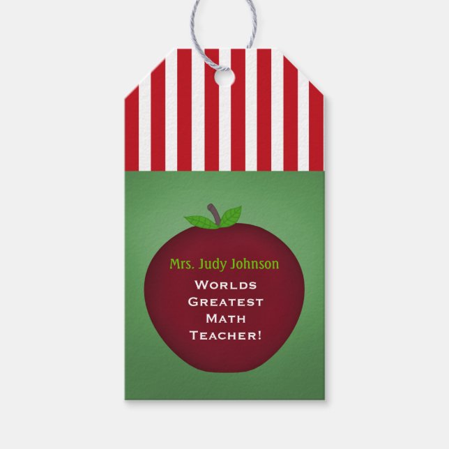 Étiquettes-cadeau Balises cadeaux pour les enseignants d'Apple perso (Devant)