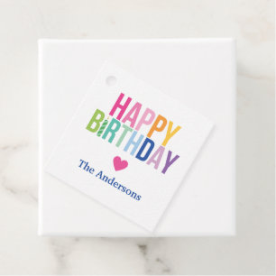 Étiquettes Cadeau Balises cadeaux Rainbow pour anniversaire heureux 