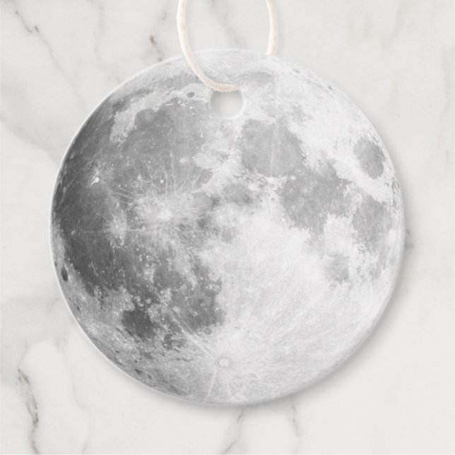 Étiquettes Cadeau Balises Cadeaux ronds Pleine lune (Devant)