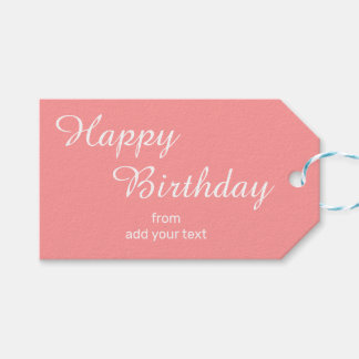 Étiquettes-cadeau Balises cadeaux saumon rose pour l'anniversaire