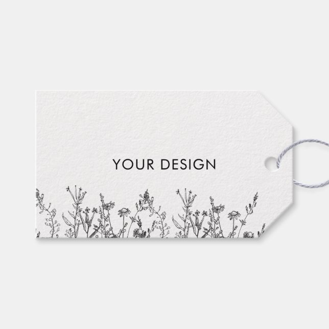 Étiquettes-cadeau Balises d'accrochage du logo personnalisé fleur sa (Devant (Horizontal))