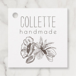 Étiquettes Cadeau Balises d'accrochage du produit du logo des fleurs