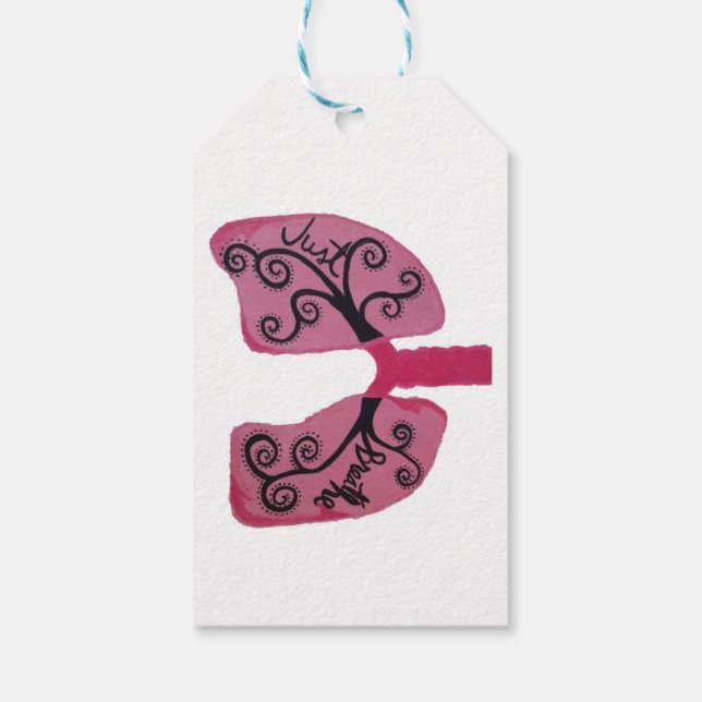 Étiquettes-cadeau Balises de cadeau Just Breathe (Dos)
