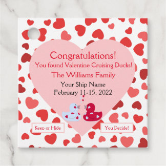 Étiquettes Cadeau Balises de canard de croisière Valentines