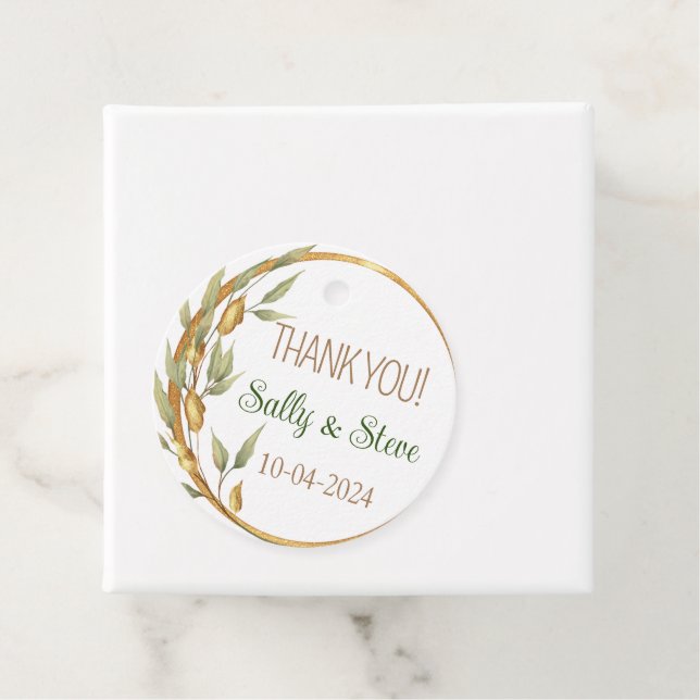 Étiquettes Cadeau Balises de faveur de mariage personnalisées Merci (En situation)