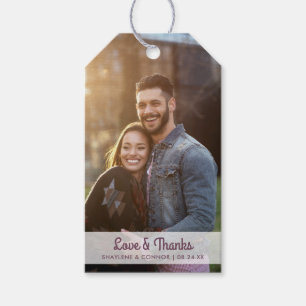 Étiquettes-cadeau Balises de faveur de mariage photo   Retour floral