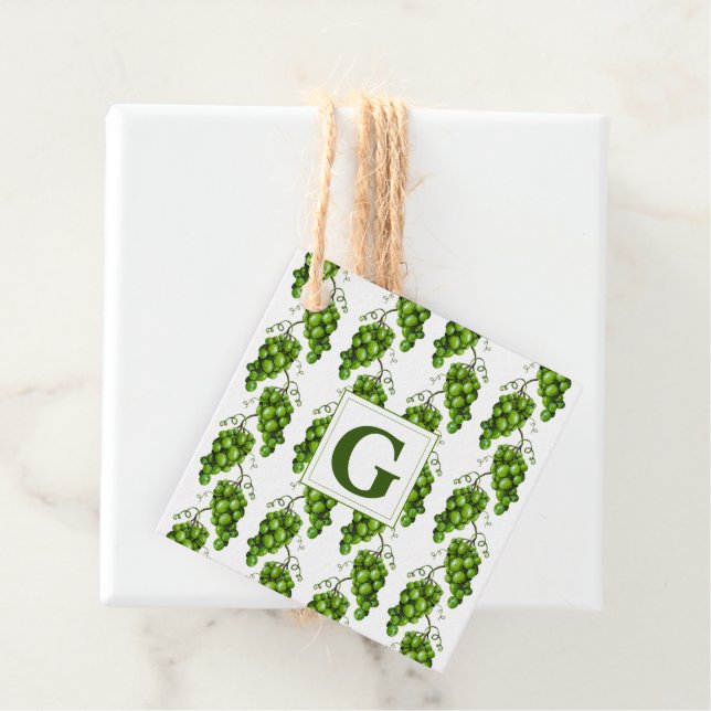 Étiquettes Cadeau Balises de favoritisme des raisins verts (En situation)