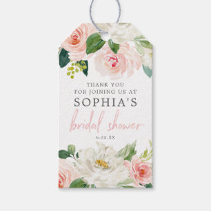 Étiquettes-cadeau Balises de Fête des mariées florale Airy Blush Fav