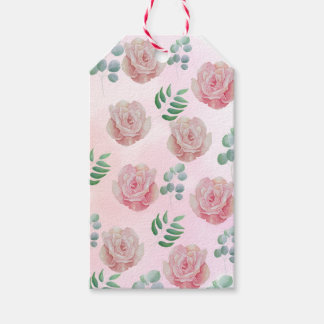 Étiquettes-cadeau Balises de fleurs roses