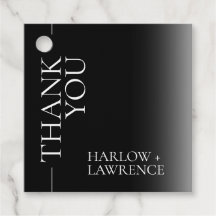 Balises de mariage à dégradé noir et blanc simples