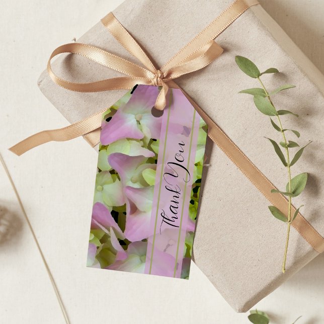 Étiquettes-cadeau Balises de mariage presque rose Hydrangea (Créateur téléchargé)