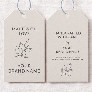 Étiquettes-cadeau Balises de marque blanche rose pour les petites en