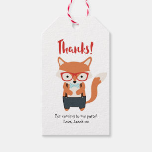 Étiquettes-cadeau Balises de Merci Cute Fox Balises de préférence