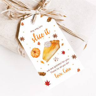 Étiquettes-cadeau Balises de préférence du Bon thanksgiving à tarte 