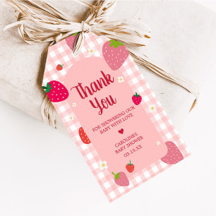 Étiquettes-cadeau Balises de préférence En vichy fraise Berry Sweet