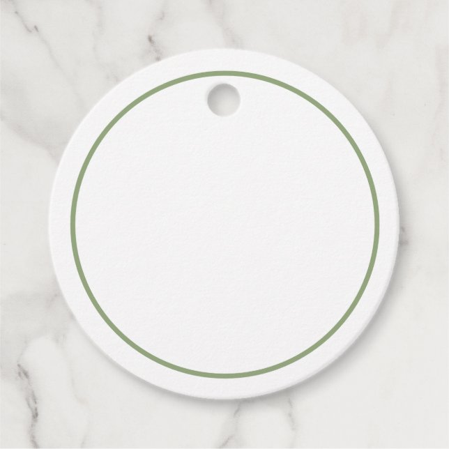 Étiquettes Cadeau Balises de préférence ronde - Bordure verte (Devant)