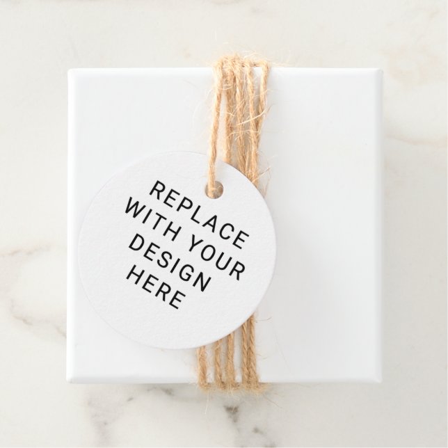 Étiquettes Cadeau Balises de préférence ronde pour l'impression (En situation)