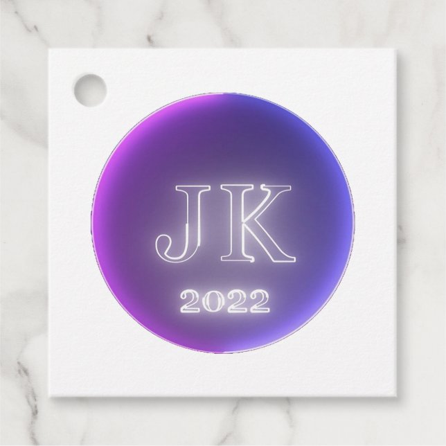 Étiquettes Cadeau Balises de préférence violet rose 2022 (Devant)