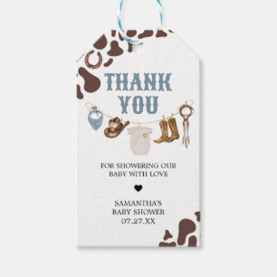 Étiquettes-cadeau Balises Faveur Baby shower Cowboy
