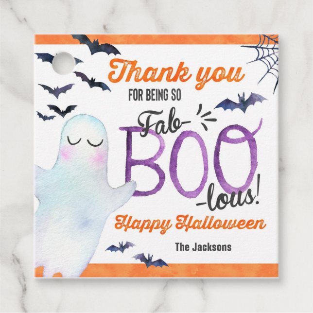 Étiquettes Cadeau Balises Faveur Halloween (Devant)
