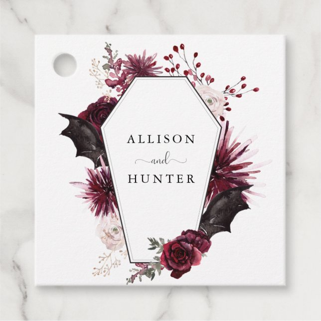 Étiquettes Cadeau Balises Favor de mariage | Halloween (Devant)