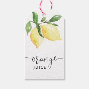 Étiquettes-cadeau Balises Favoris de jus de Fête des mariées citron